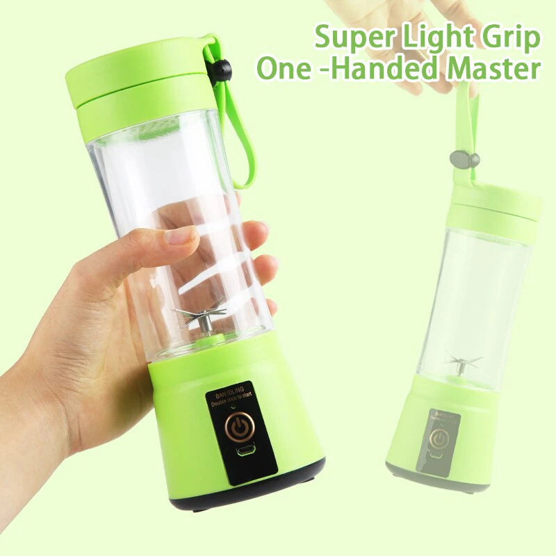 Portable Electric Mini Juicer Cup - USB Rechargeable 6-Blade Blender for On-the-Go Smoothies