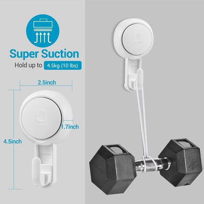 (2 Pack) Suction Hooks Powerful Vacuum Suction Cup Hooks Heavy Duty For Shower Waterproof Suction Hanger For Bathroom Kitchen Towel, Robe, Loofah Removable And Reusable For Bags Coat